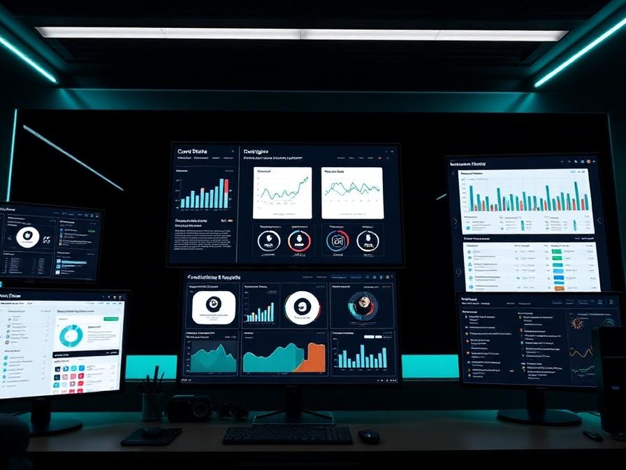 Platform analytics dashboards and training management screens